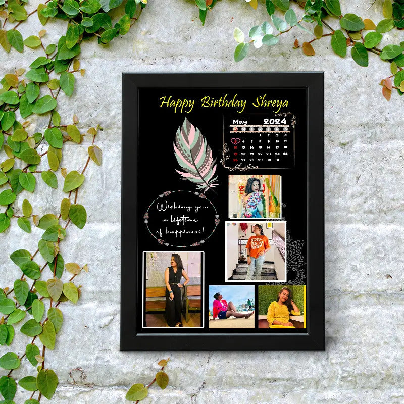 Customised Wooden Birthday Photo Frame – Personalized Gift with Name & Photo